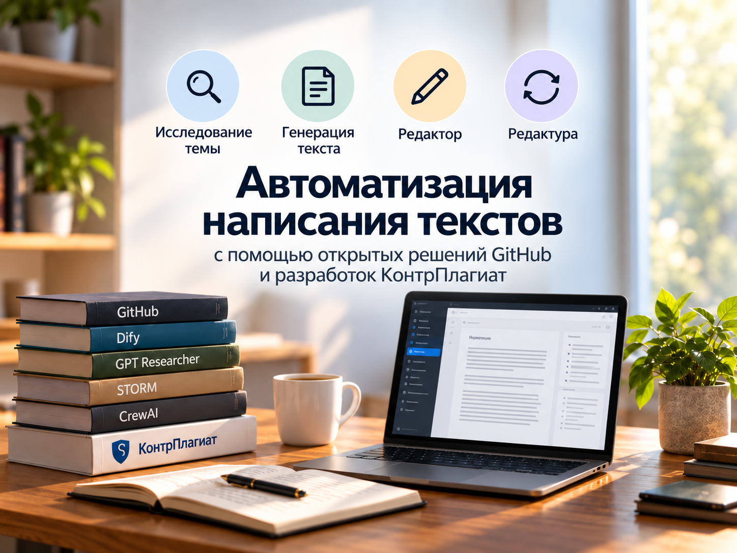 Автоматизация написания текстов с помощью открытых решений GitHub и разработок КонтрПлагиат